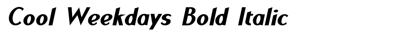 Cool Weekdays Bold Italic